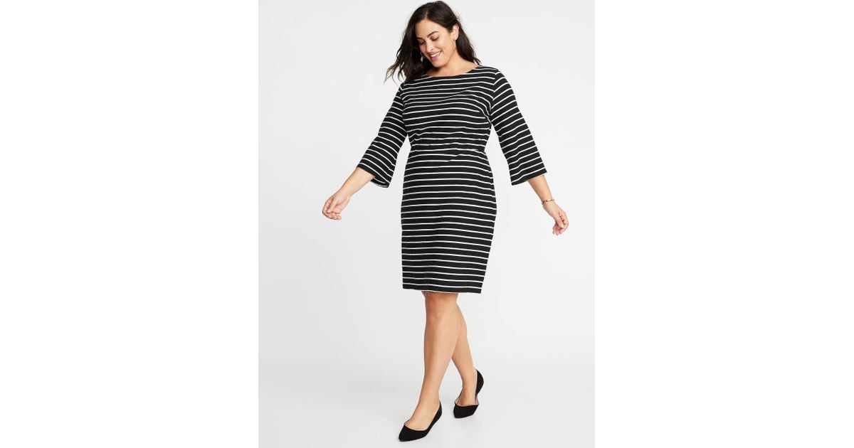 old navy black white striped dress