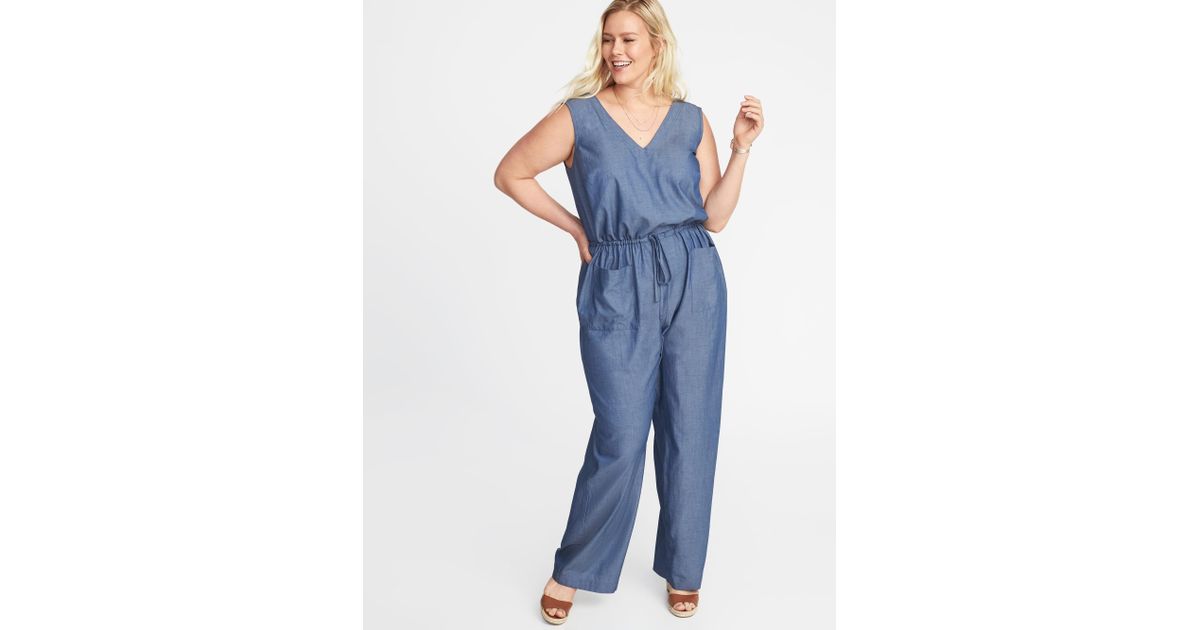 old navy denim jumpsuit