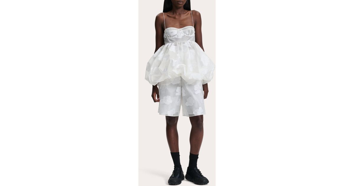 Cecilie Bahnsen Anette Floral Kumo Fil-Coupé Bustier Peplum