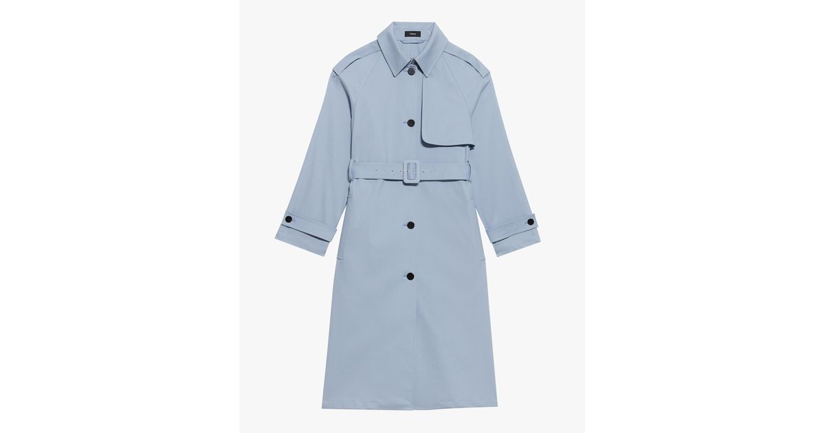 Theory Women S Essential Trench Coat In, Theory Trench Coat Blue