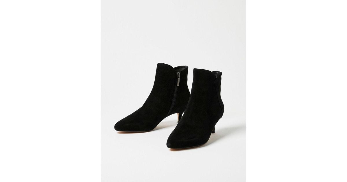 Oliver Bonas Shoe The Bear Saga Zipper Suede Leather Boots in Black | Lyst