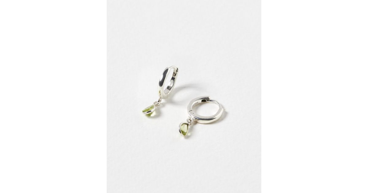 Cultured Pearl & White Topaz Crossover Huggie Hoop Earrings Sterling Silver