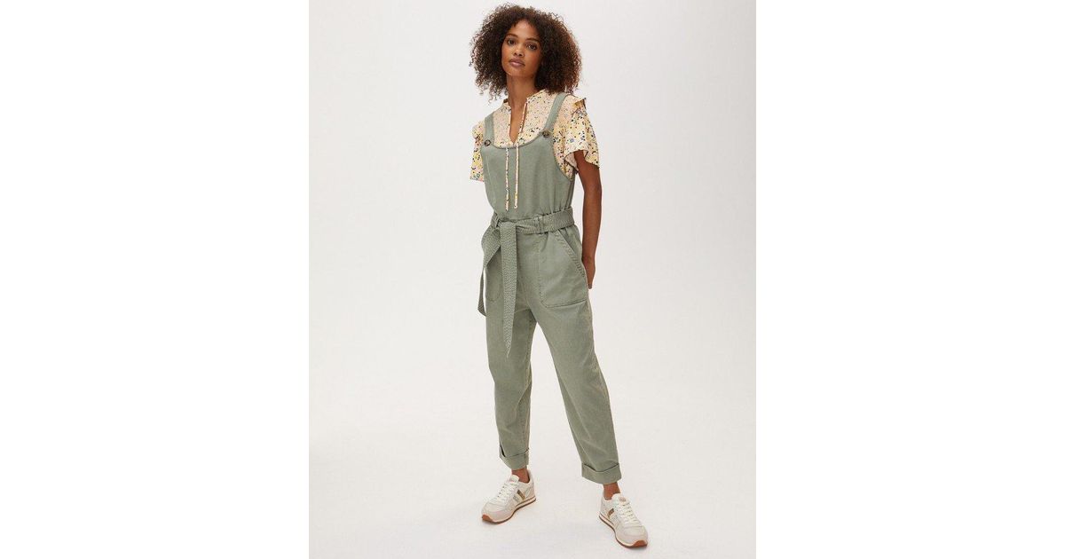 Oliver Bonas Khaki Dungaree Jumpsuit in Green Lyst