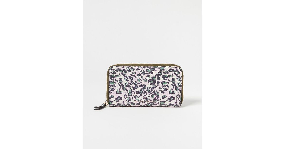 Oliver Bonas Maddie Leopard Print Khaki Wallet in Green Lyst