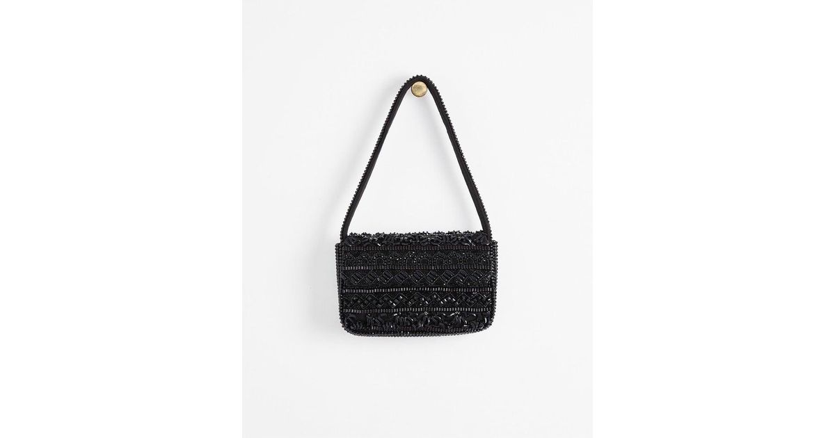 Oliver Bonas Beaded Shoulder Clutch Bag in Black Lyst