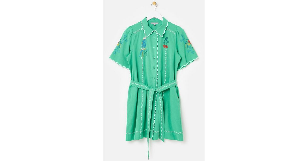 Oliver Bonas Parrot Cross Stitch Mini Shirt Dress, Size 6 in Green | Lyst UK Oliver Bonas Parrot Cross Stitch Mini Shirt Dress, Size 6 in Green | Lyst UK