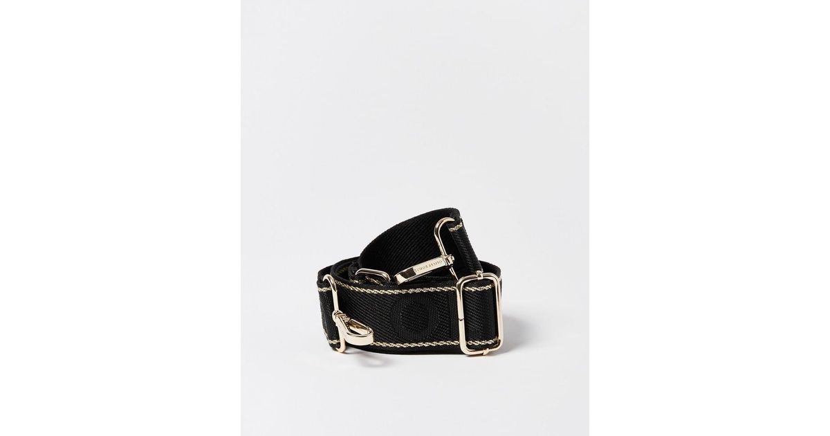 Oliver Bonas Logo & Gold Shoulder Bag Strap in Black Lyst