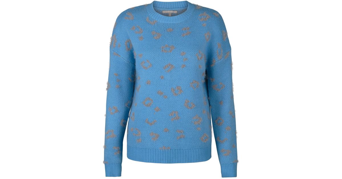 Oliver Bonas Animal Jacquard Blue Jumper - Lyst