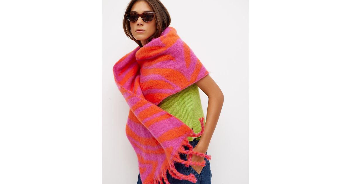 Pink and orange sales scarf