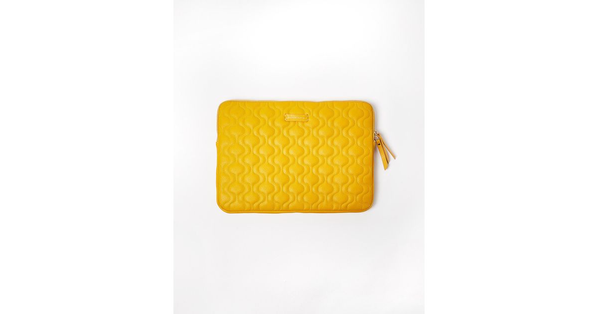 Oliver Bonas Wavy Stitch Yellow Ochre Laptop Case Lyst UK