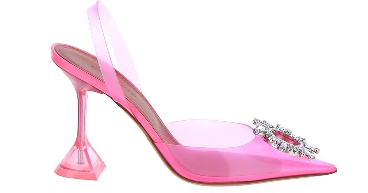 AMINA MUADDI Begum Glass High Heels in Pink | Lyst