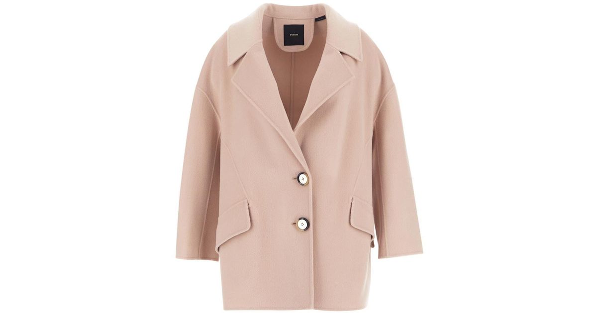 Pinko Emoticon Caban Coat in Pink | Lyst