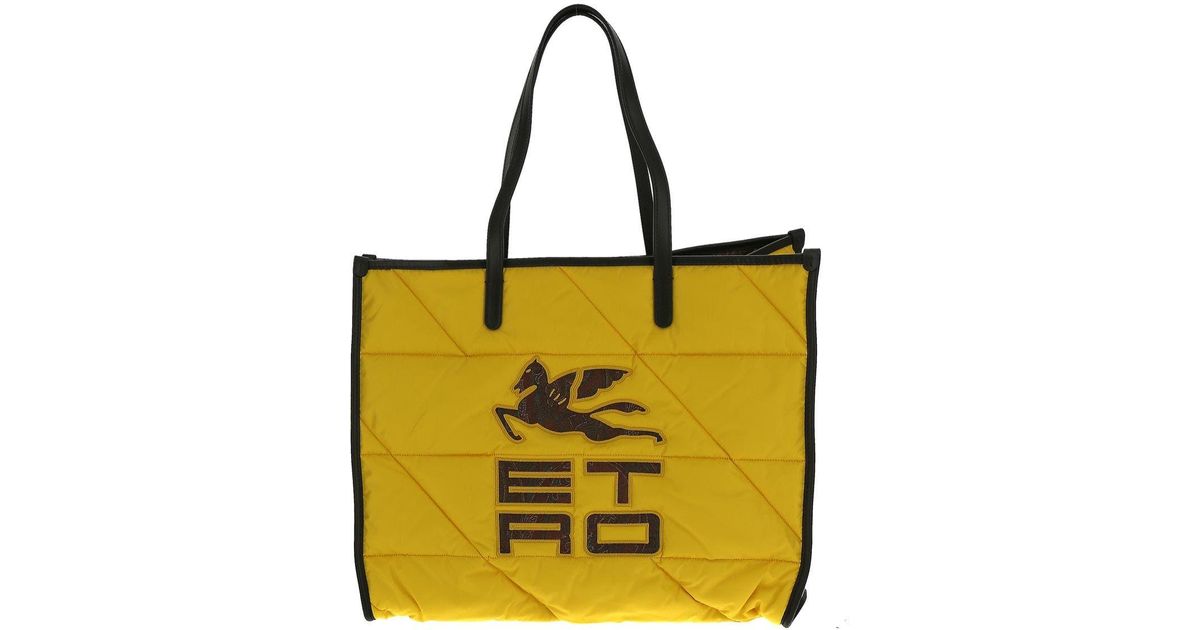 Etro Padded Tote Bag in Yellow | Lyst