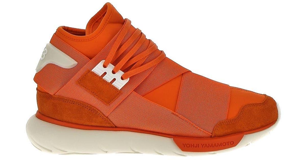 Y-3 Suede Qasa High in Orange for Men | Lyst