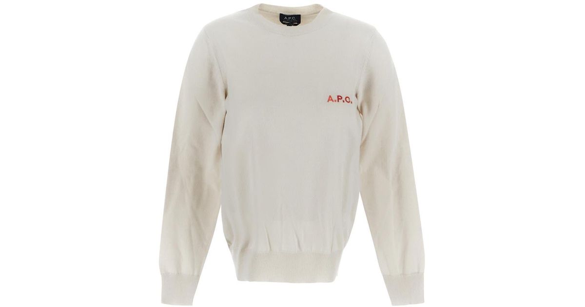 A.P.C. Logo Knitwear in White | Lyst