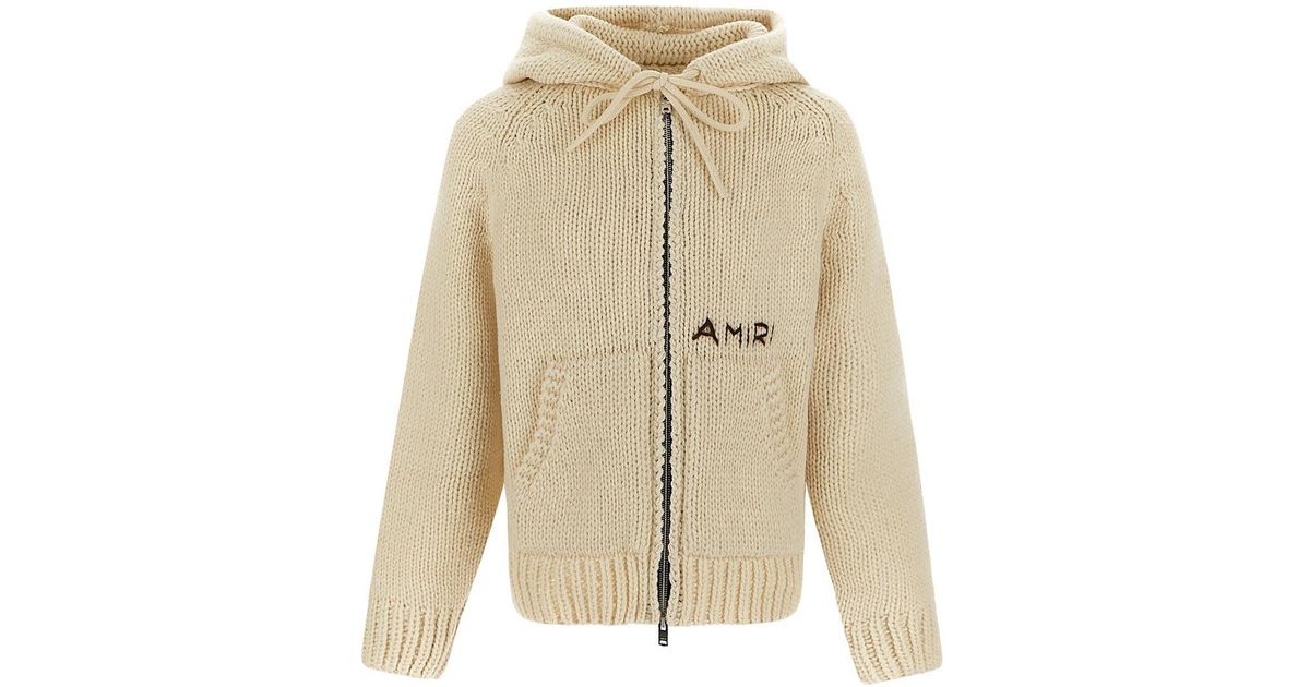 Amiri Wool Hoodie in Cream (Natural) for Men Lyst