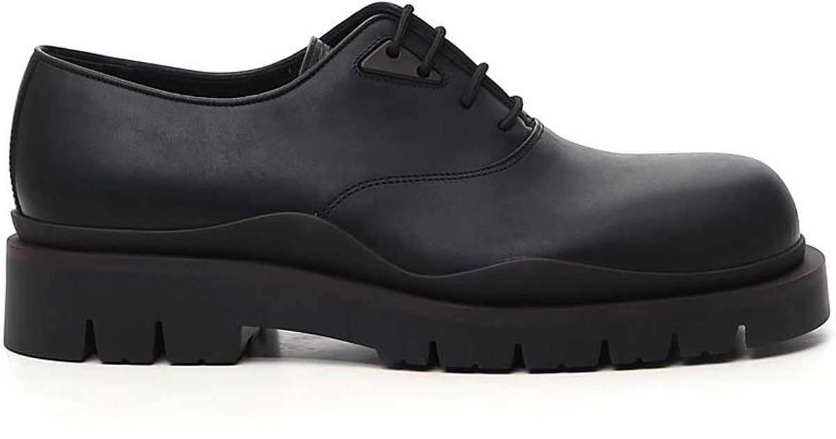Bottega Veneta Leather Black Lace-up Shoes In Calfskin for Men - Lyst