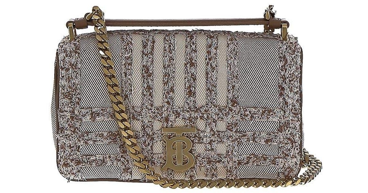 Burberry Small Needle Punch Canvas Lola Bag in Gray Lyst