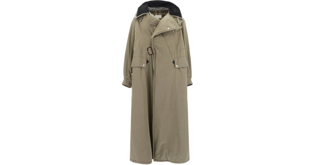 Maison Margiela Deconstructed Trench Coat in Green | Lyst