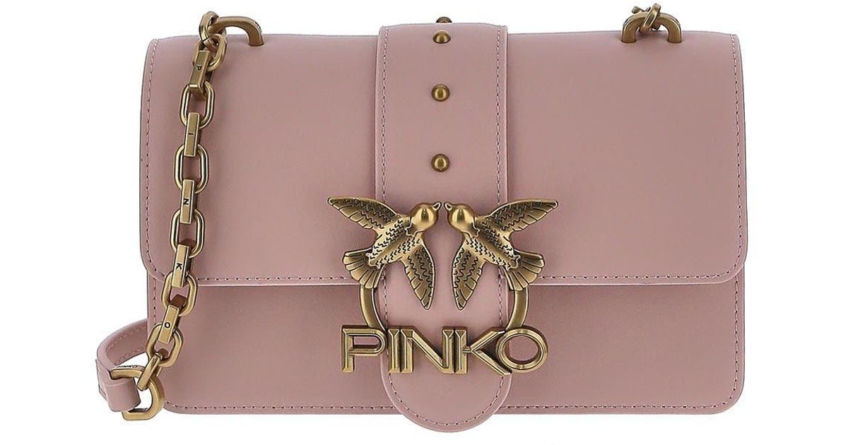 Pinko Leather Love Mini Icon Bag in Pink Lyst UK