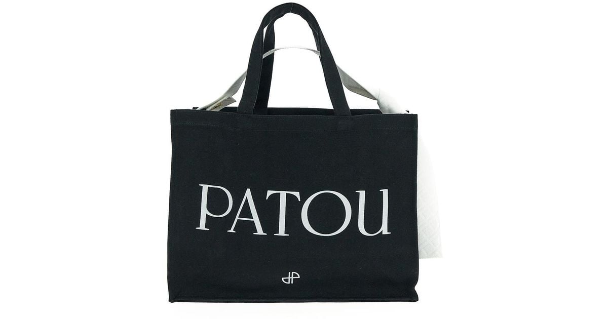 Patou Logo Large Tote Bag in Black | Lyst