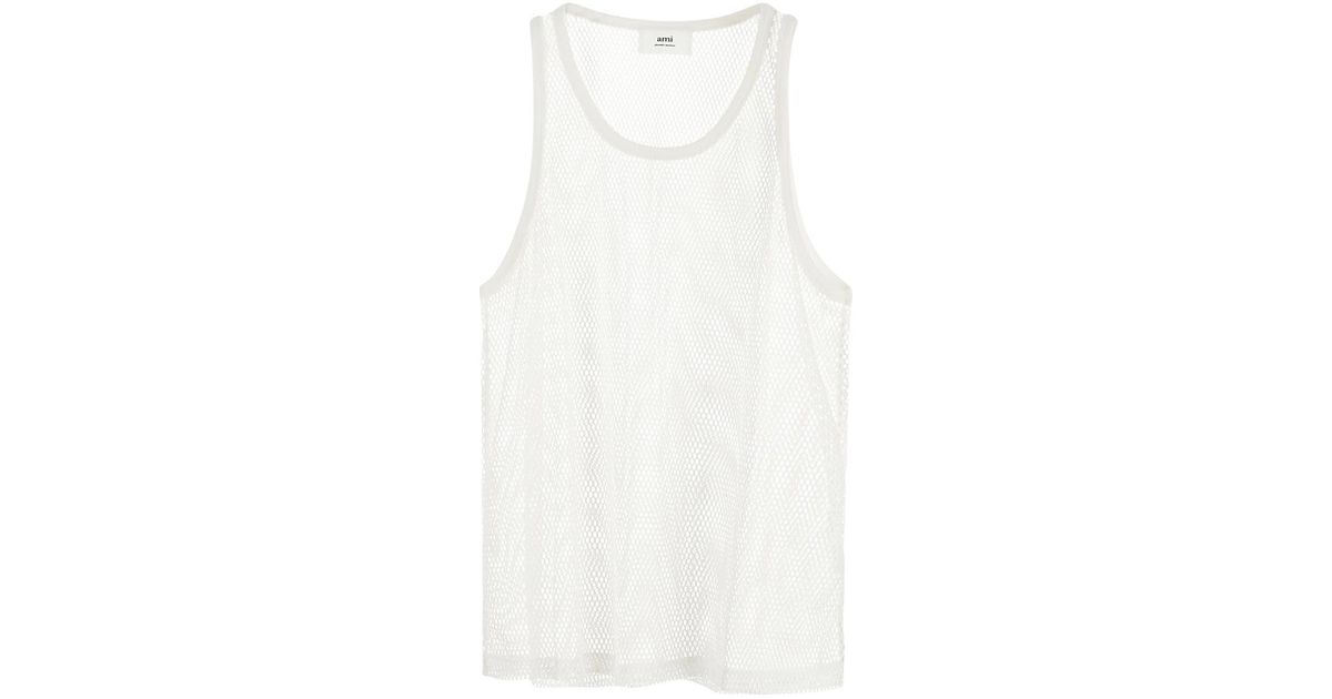 Ami Paris Oversized Tank Top in White for Men | Lyst