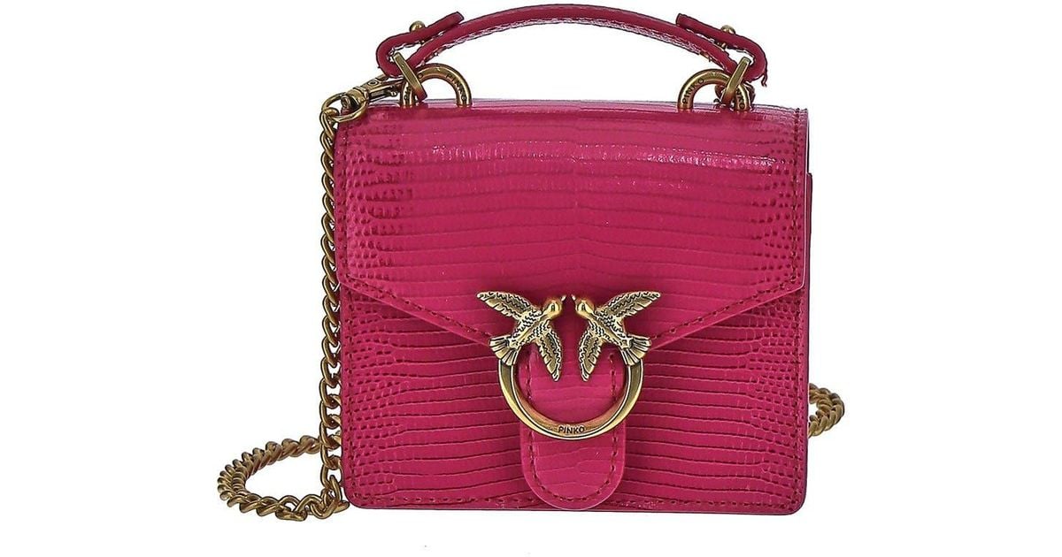Pinko Leather Love Bag Micro in Pink Lyst UK
