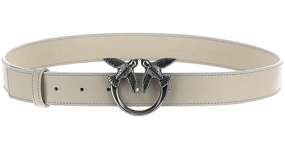 Pinko Leather White Belt | Lyst UK