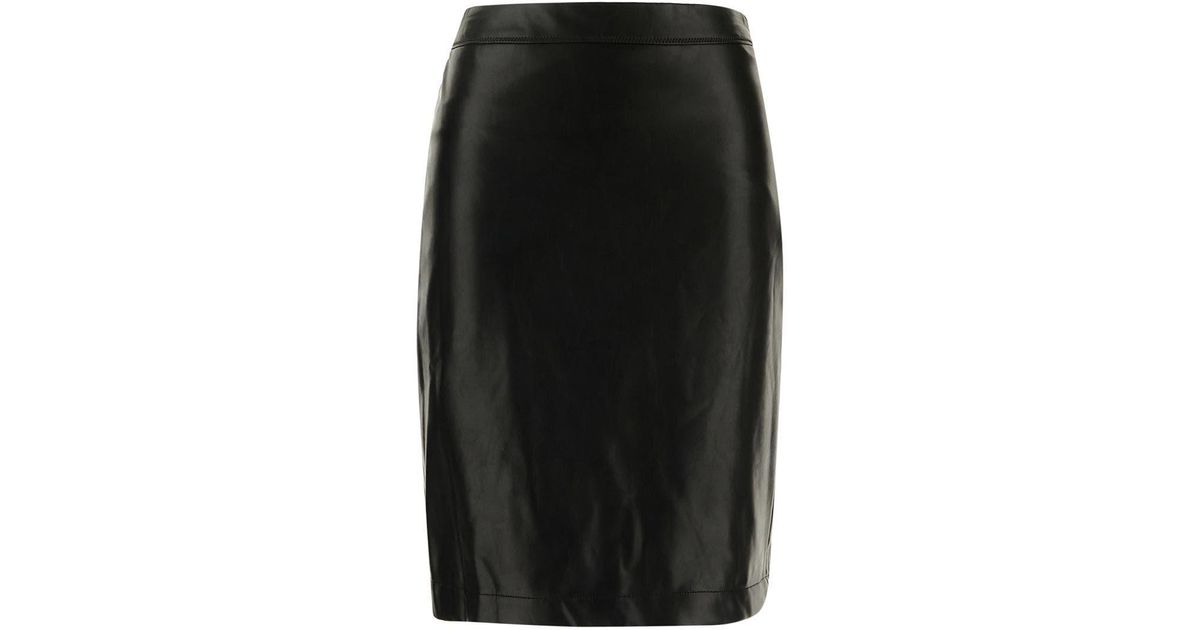 MICHAEL Michael Kors Faux Leather Skirt in Black | Lyst UK