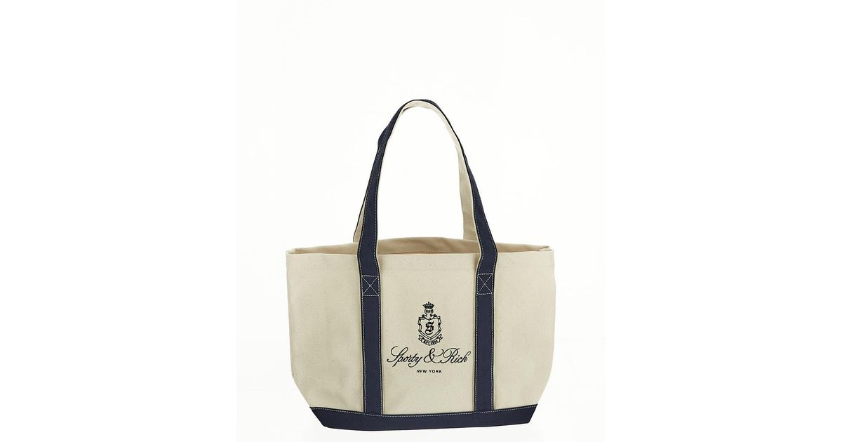 Sporty & Rich Vendome Two Top Handle Tote Bag in Natural Lyst