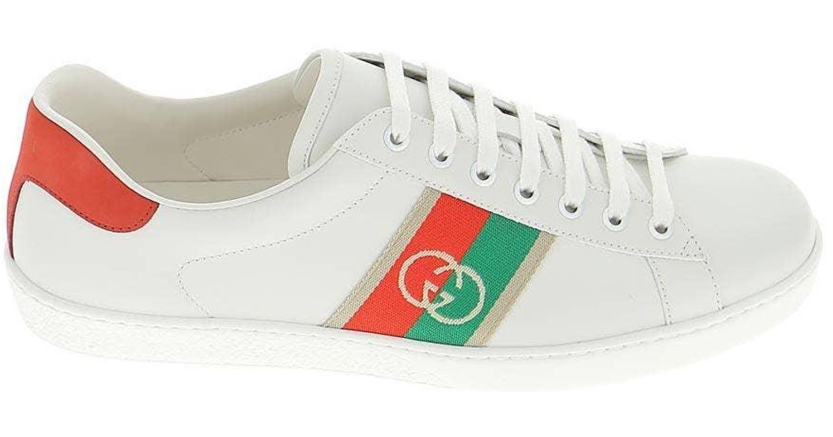 Gucci White Leather Sneakers for Men Lyst