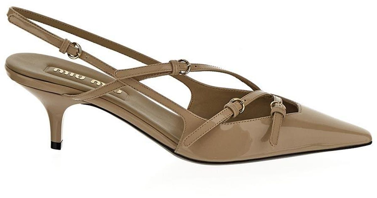 miu miu glitter slingback pumps