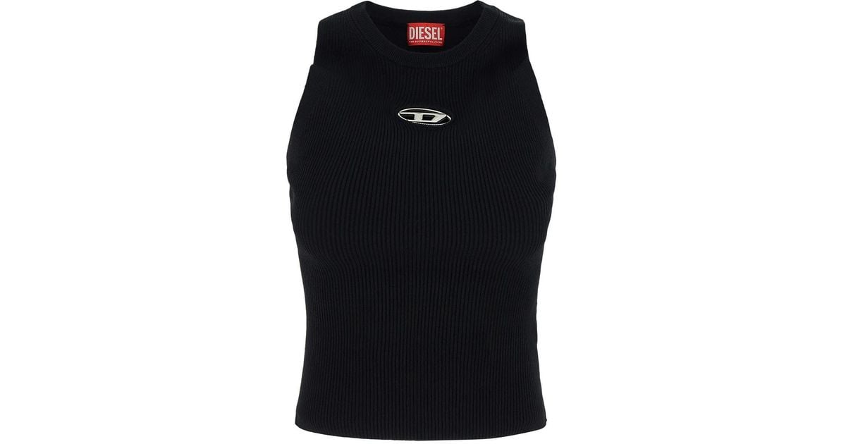 DIESEL M-onervax Ribbed-knit Turtleneck Top in Black | Lyst