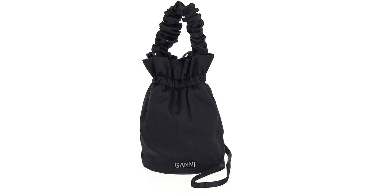 Ganni The Ruched Top Handle Bag in Blue Lyst