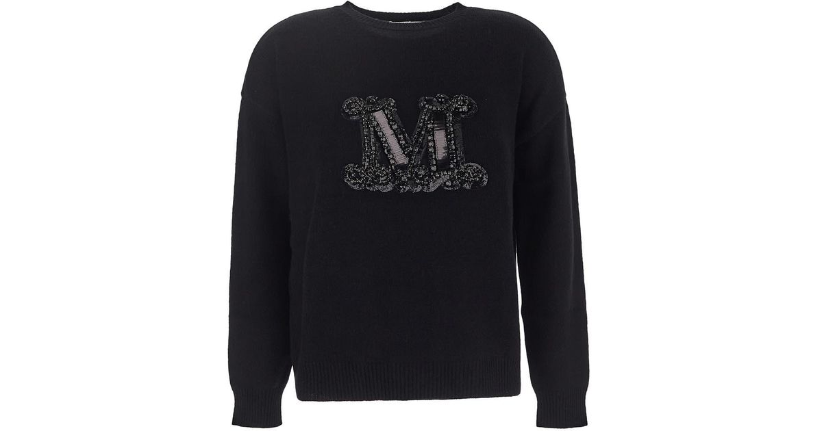 Max Mara Palato Knit Sweater in Black | Lyst