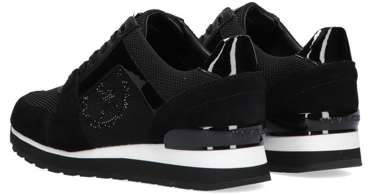 Michael Kors Lage Sneakers Billie Trainer in het Zwart - Lyst