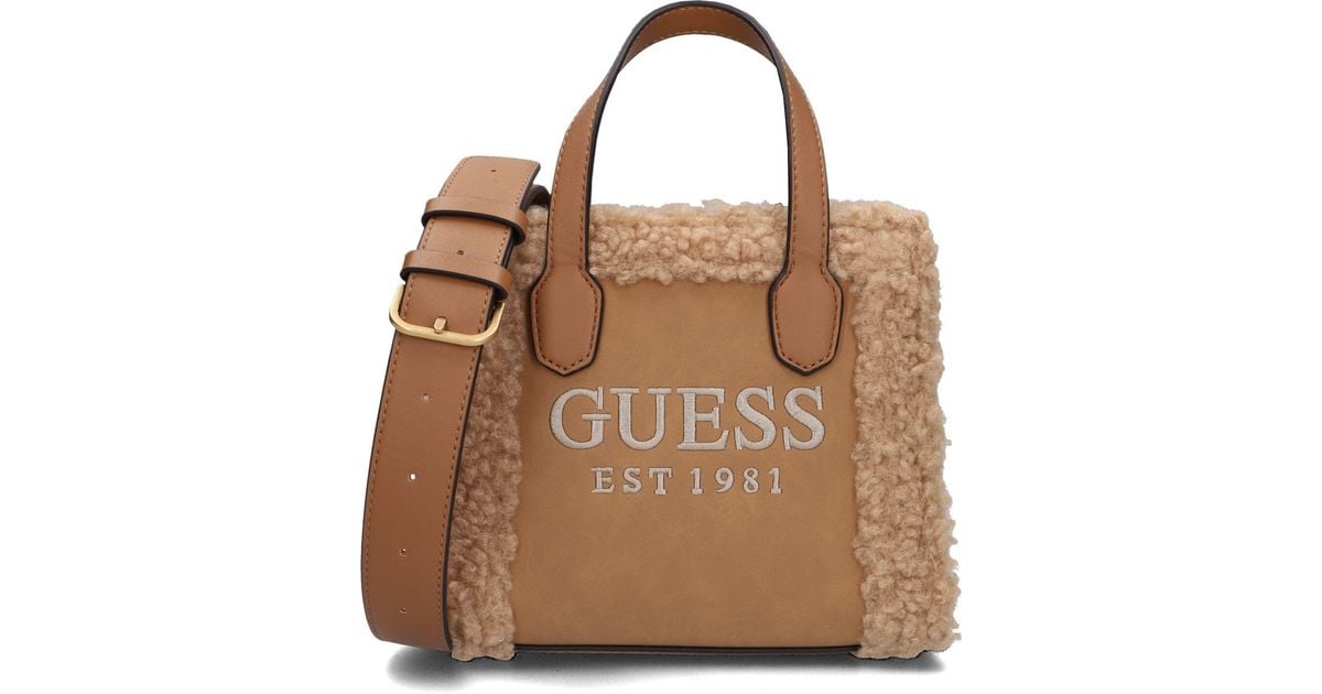 Guess Handtasche Silvana Compartment Mini Tote in Braun Lyst DE
