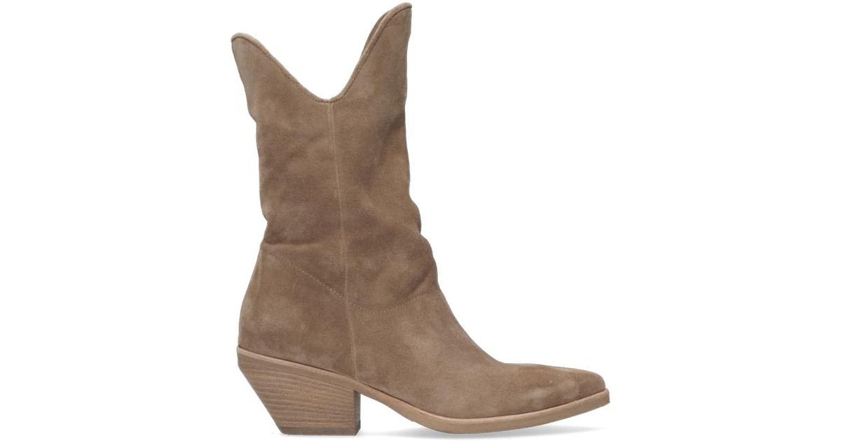 Via Vai Taupe Enkellaarsjes Jil East in het Bruin - Lyst