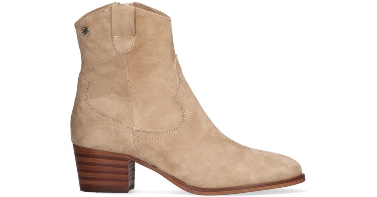 Notre-v Beige Enkellaarsjes 2150117 in het Naturel - Lyst
