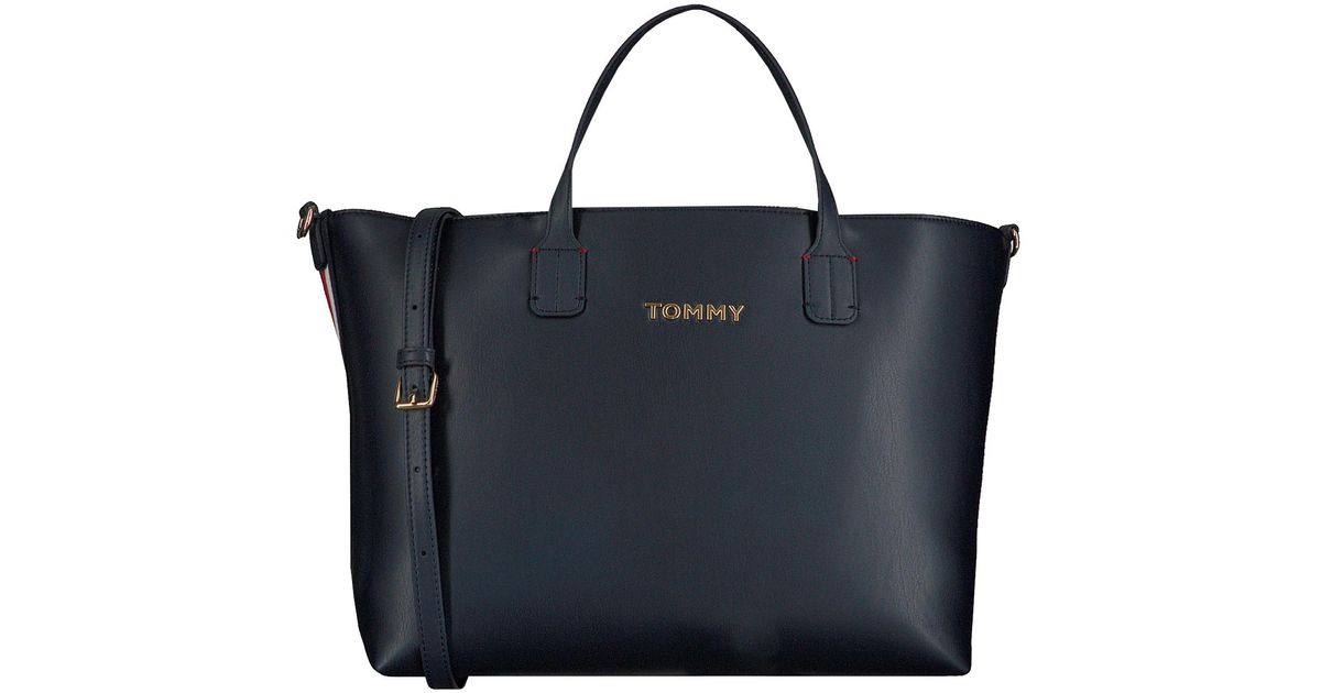 Tommy Hilfiger Blaue Shopper Iconic Tommy Satchel in Blau | Lyst DE