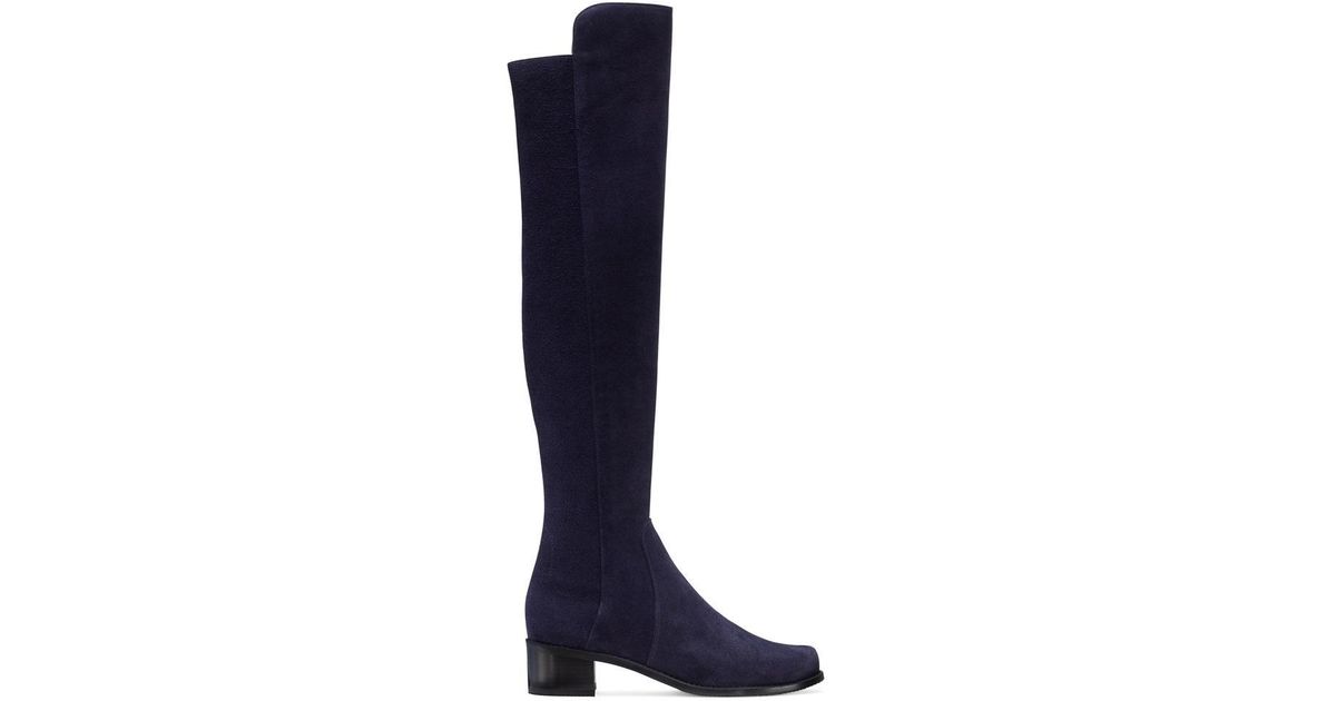 stuart weitzman navy blue boots