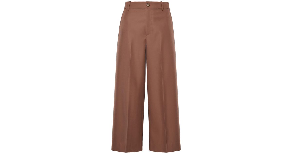 Moncler Wool Casual Pants in Brown - Lyst