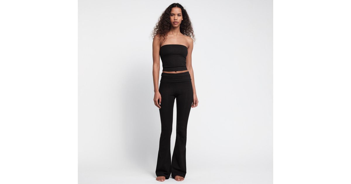 Organic Basics Core Foldover Pants in Black | Lyst