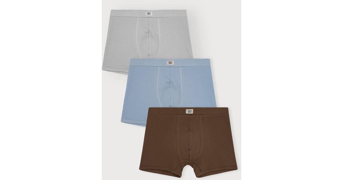 Organic Basics Core Icon Rib Trunks 6-Pack Melange Cloudy Walnut in ...