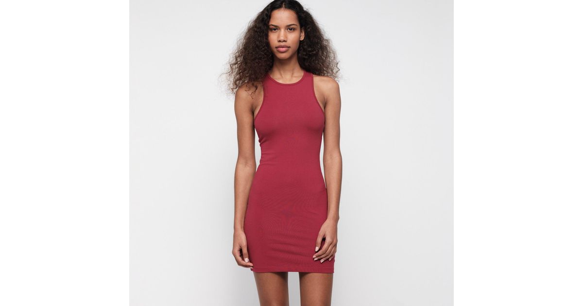 Organic Basics Core Mini Dress in Red | Lyst