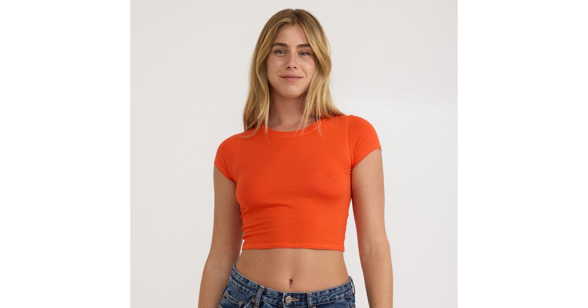 Organic Basics Core Baby Tee in Orange | Lyst