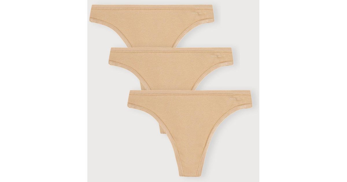 Organic Basics Core Rib Thong 3-Pack in Natural | Lyst