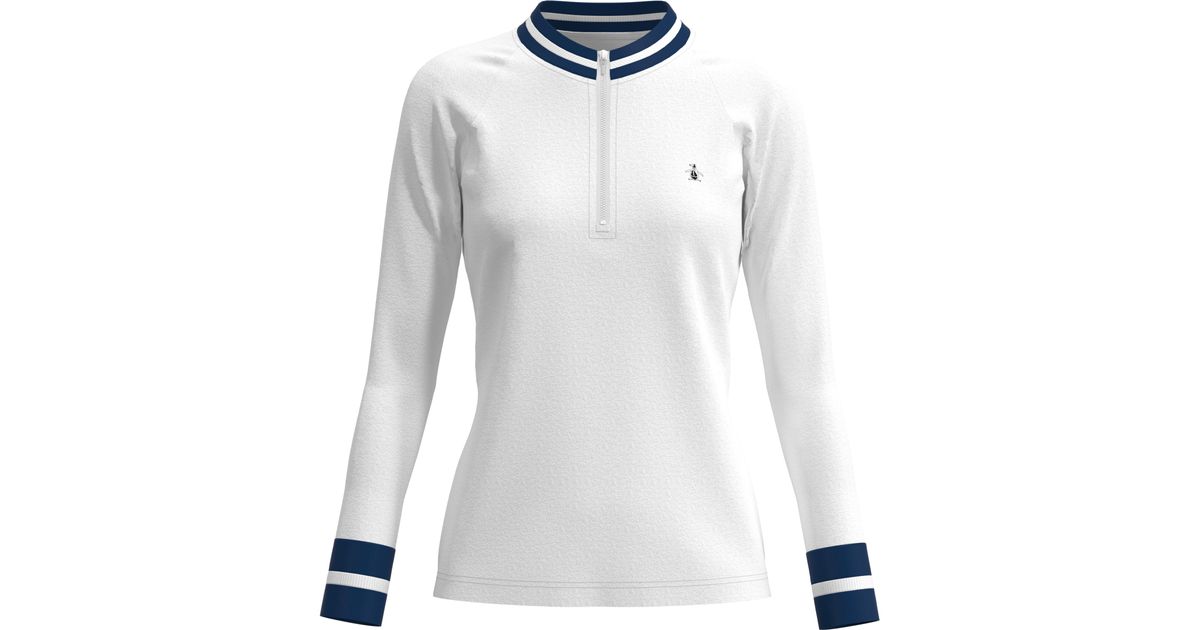 Original Penguin Synthetic 1/4 Zip Tennis Shirt With Rib Trim in Bright