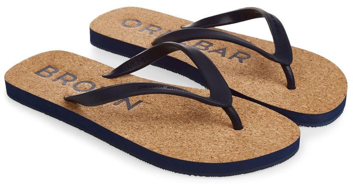 Orlebar Brown Rubber Haston Navy Cork Flip Flop in Blue for Men - Save 35% - Lyst