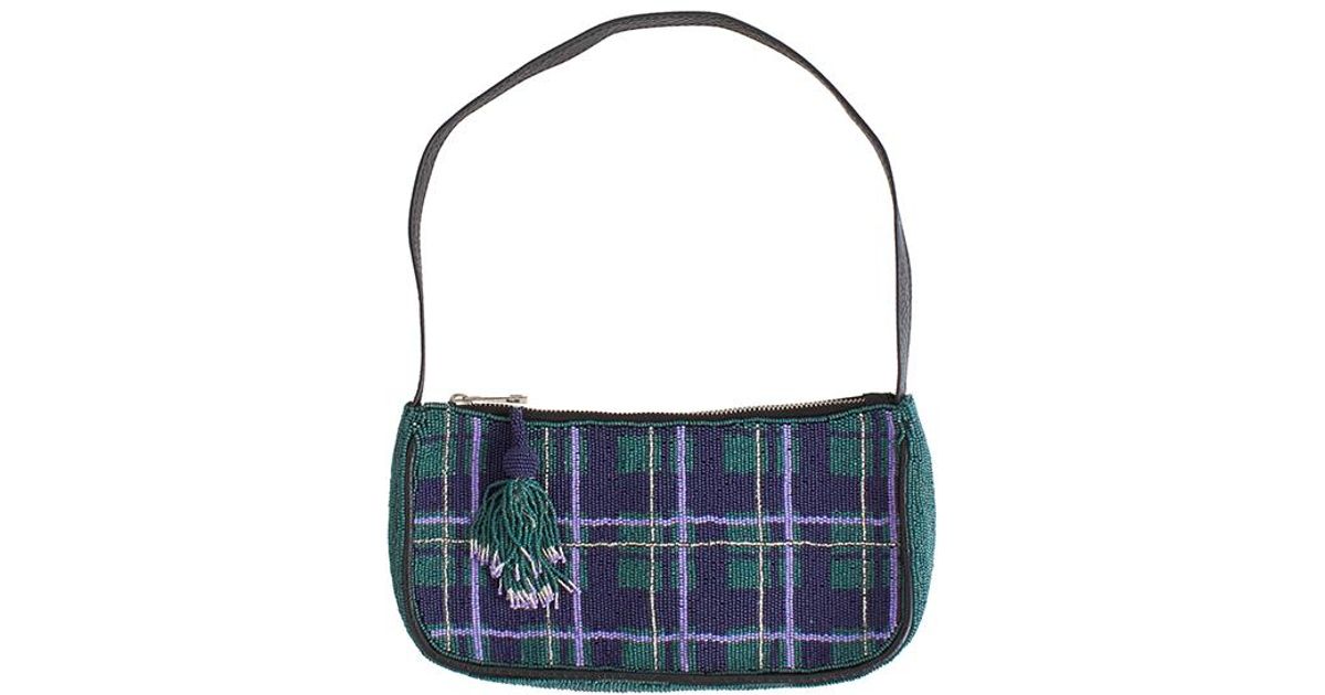 Roberta Roller Rabbit Inverness Plaid Beaded Shoulder Bag Green Size Os ...